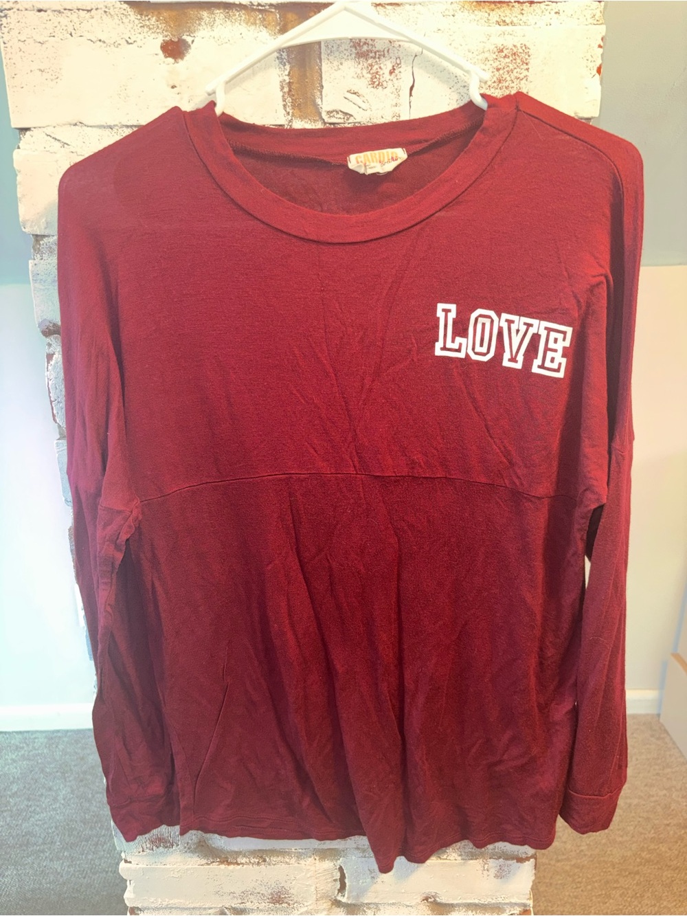 Women’s Long-Sleeve 'LOVE' Tee - Burgundy